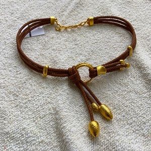 Clara unique wrap around belt with gold trim size xs